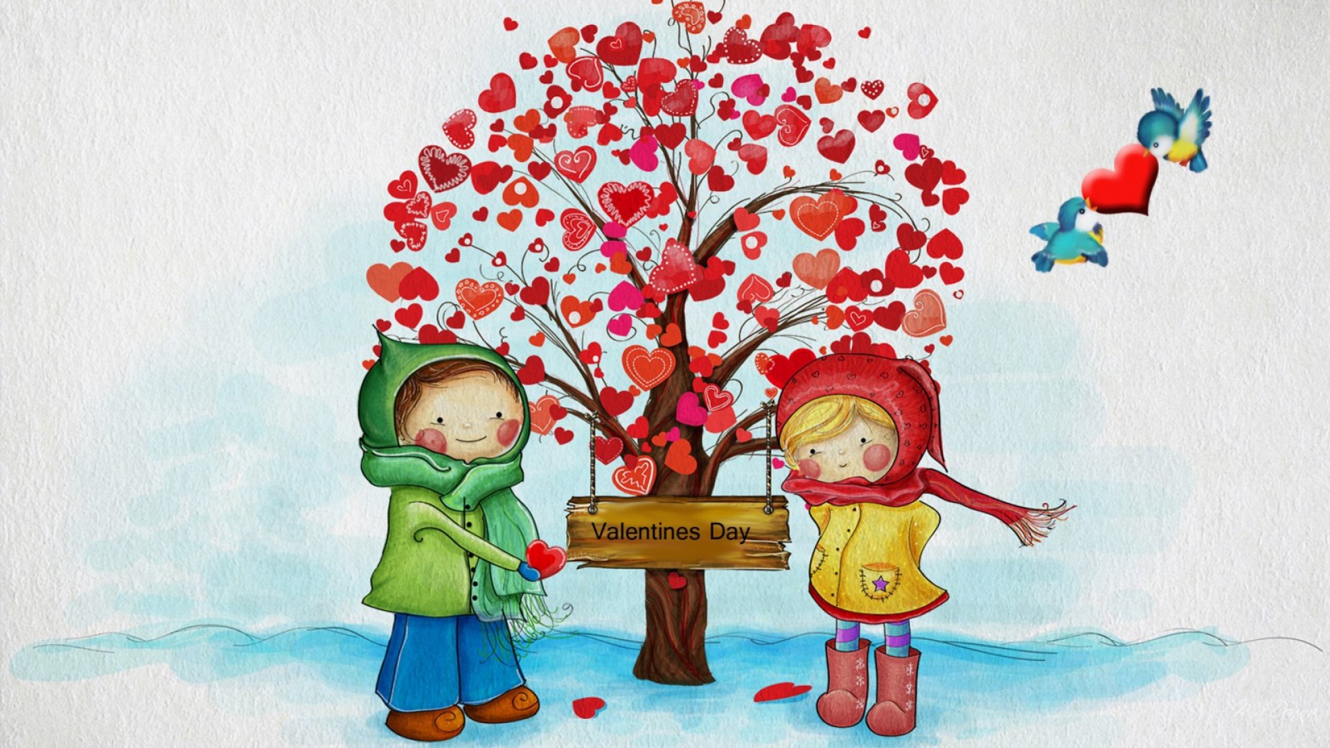 День влюбленных рисунок для детей